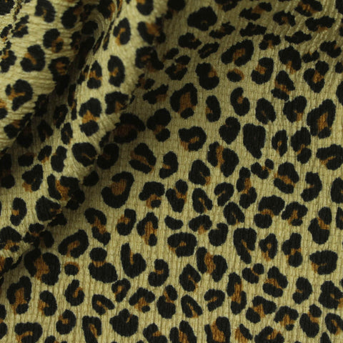 Black Leopard Warp Knit, Polyester