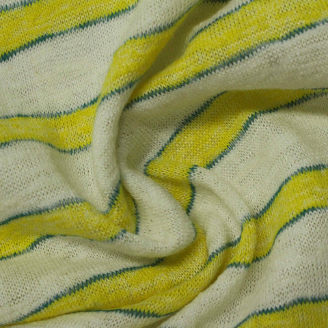 Yellow Stripes Chunky Knit, Cotton-Poly, 165 gsm