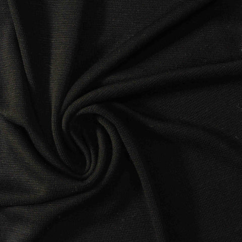 Tencel Lyocell Viscose Rib Knit Fabric, 150 gsm — Black