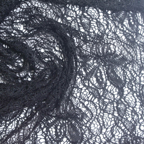Black Openwork Lace, Nylon, 90 gsm