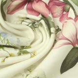 Pink Flowers French Terry, Polyester — photo 3