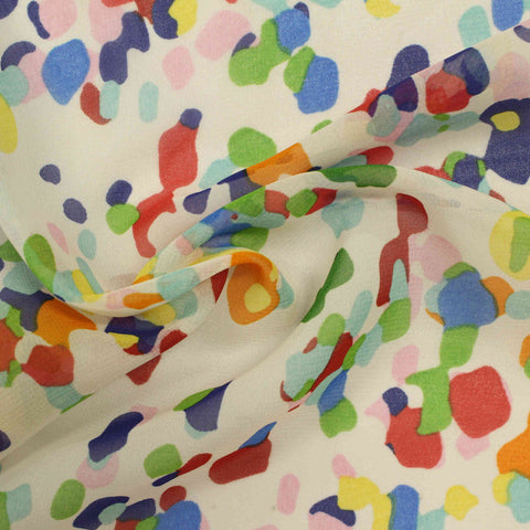 Multicolor Abstract Chiffon, Polyester
