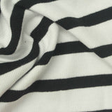 Black Horizontal-Stripe Rib Knit, Cotton — photo 3