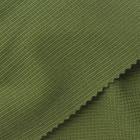 Olive Grid Waffle Knit, Polyester