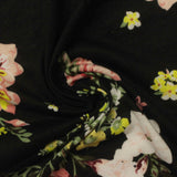 Yellow Floral Jersey Knit, Polyester — photo 3