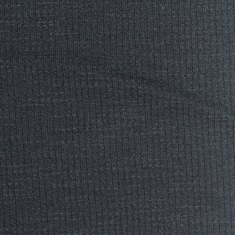 Slub Polyester Cotton Stretch Jersey Knit Fabric, 215 gsm, 165 cm — Navy