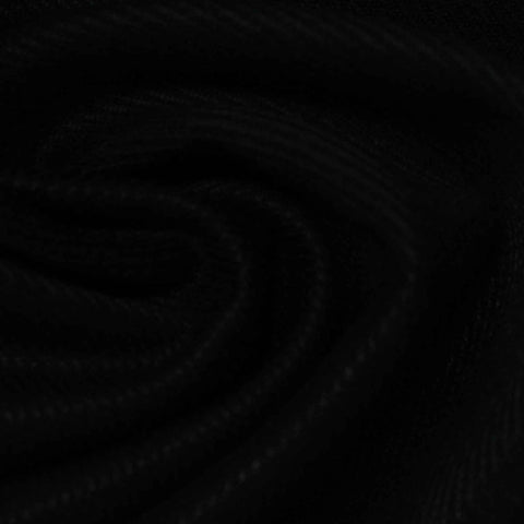 Brushed Polyester Stretch Knit Fabric, 275 gsm, 165 cm — Black