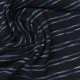 Blue Horizontal-Stripe Milk Silk Knit, Polyester — photo 3