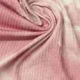 Light Pink Floral Rib Knit, Polyester — photo 3