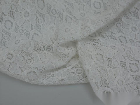 White Floral Lace, Cotton-Nylon, 114 gsm
