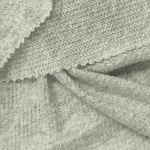 Light Grey Heathered-Marl Rib Knit, Cotton-Modal