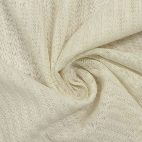 Polyester Viscose Stretch Rib Knit Fabric, 210 gsm, 150 cm — Beige