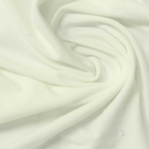 Polyester Stretch Linen-Look Fabric, 240 gsm, 170 cm — White