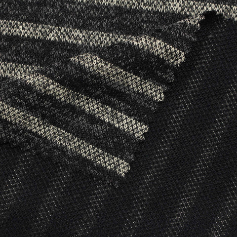 Light Grey Marled-Stripe Knit, Poly-Viscose