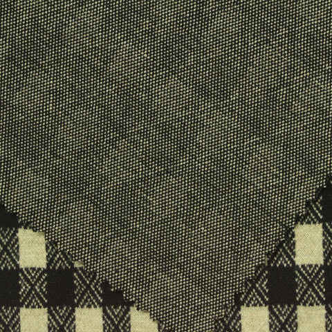 Black Plaid Interlock Knit, Poly-Viscose, 407 gsm