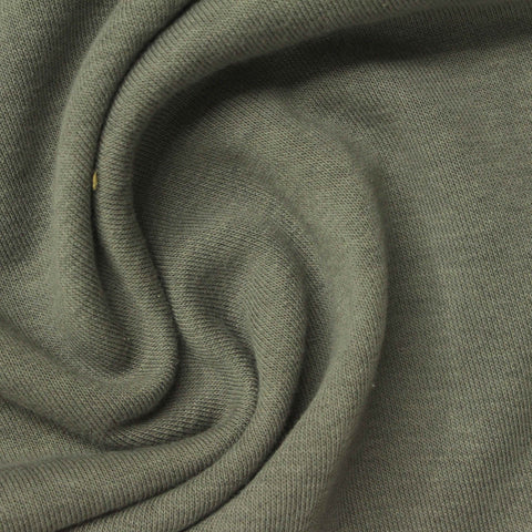 Cotton Polyester French Terry Fabric, 260 gsm, 180 cm — Green