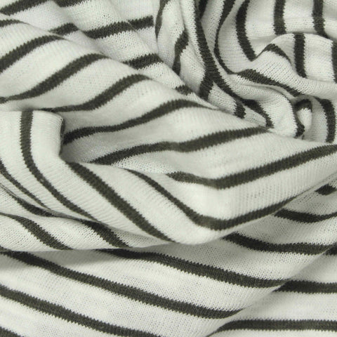 Black Horizontal-Stripe Knit, Cotton, 175 gsm