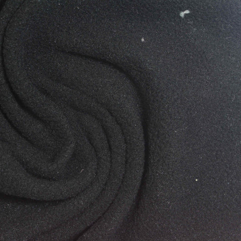 100% Polyester Fleece Fabric, 160 gsm, 155 cm — Black
