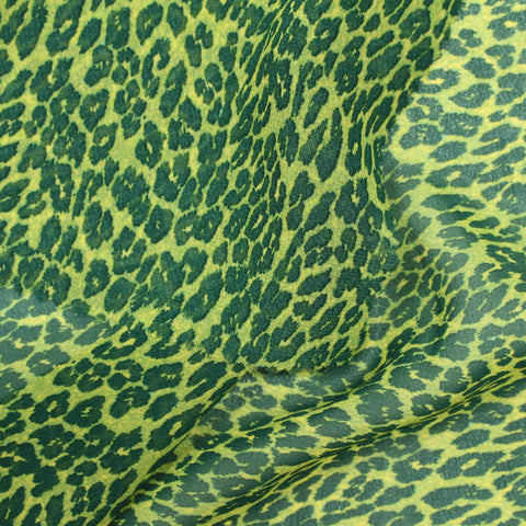 Green Leopard Chiffon, Polyester