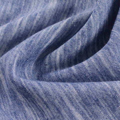 Blue Heathered-Marl French Terry, Polyester