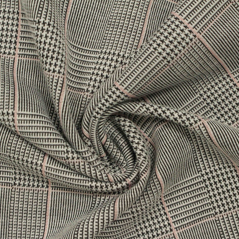Black Plaid Jacquard, Polyester, 260 gsm, 165 cm, ref EF-211203