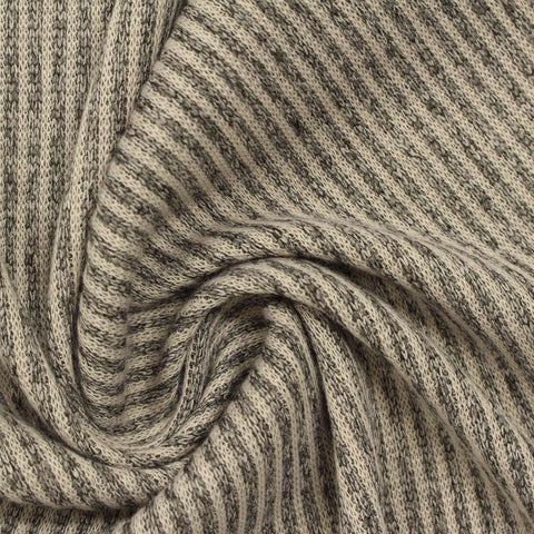 Beige Stripe Interlock Knit, Polyester