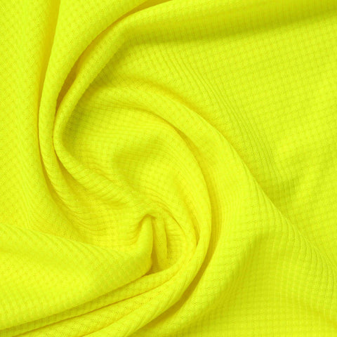 100% Polyester Waffle Knit Fabric, 150 gsm, 160 cm — Yellow
