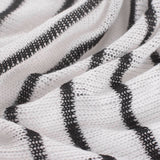 Dark Grey Horizontal-Stripe Chunky Knit, Poly-Viscose — photo 3