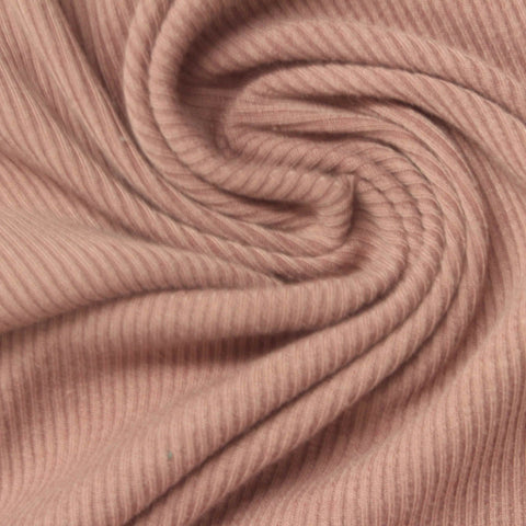 Polyester Stretch Rib Knit Fabric, 310 gsm, 140 cm — Pink