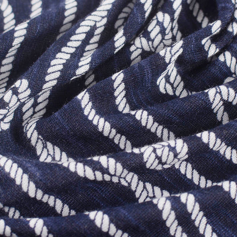 Printed Slub 100% Viscose Jersey Knit Fabric, 145 gsm — Navy