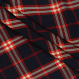 Dark Blue Bold-Plaid Woven, Viscose — photo 3