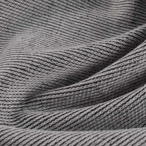 Dark Grey Horizontal-Stripe Chunky Knit, Polyester, 247 gsm