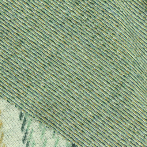 Light Green Plaid Jacquard, Poly-Viscose