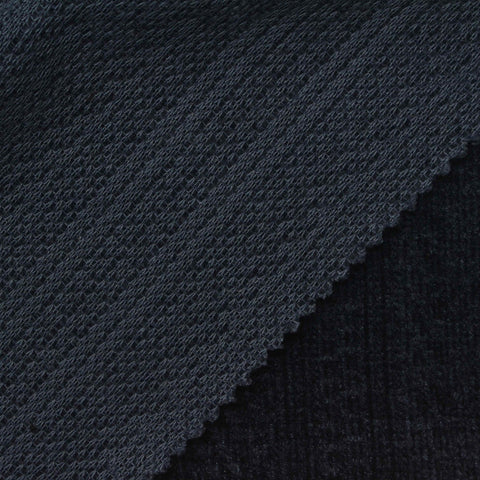 Jacquard Polyester Stretch Chenille Fabric, 280 gsm, 160 cm — Black