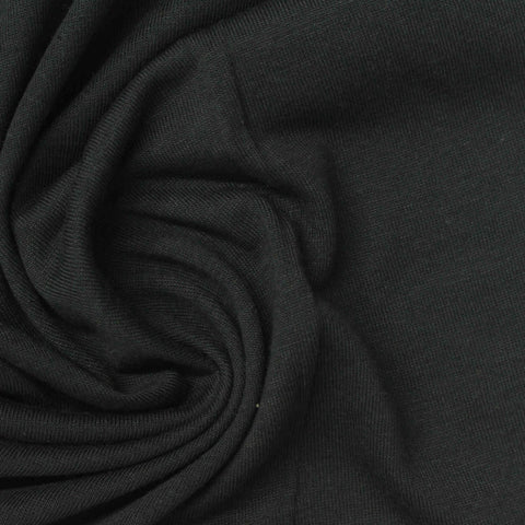 Polyester Cotton Jersey Knit Fabric, 133 gsm, 182 cm — Black