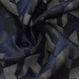 Dark Blue Geometric Jacquard, Polyester — photo 3