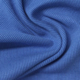 Cotton Polyester Stretch Rib Knit Fabric, 360 gsm, 130 cm — Blue — photo 3