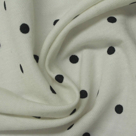 Black Dots Piqué Knit, Poly-Viscose