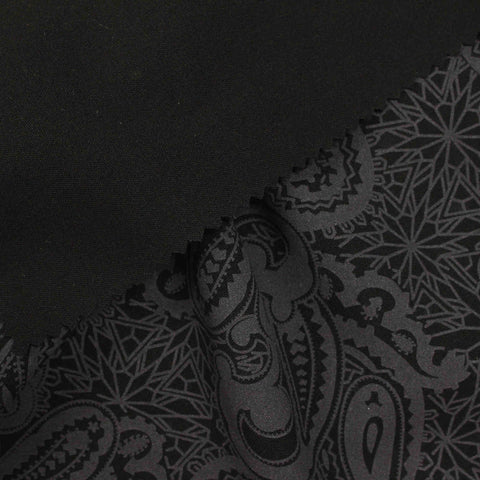 Dark Grey Paisley Woven, Poly-Viscose