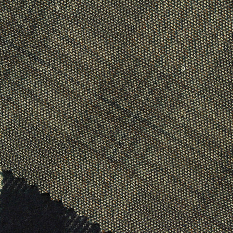 Dark Green Plaid Interlock Knit, Polyester, 370 gsm