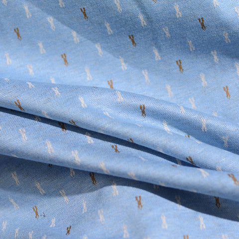 Jacquard Polyester Viscose Stretch Knit Fabric, 150 cm — Blue