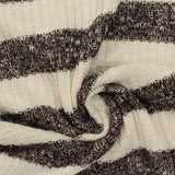 Cream Horizontal-Stripe Rib Knit, Viscose-Poly — photo 3