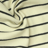 Black Horizontal-Stripe Rib Knit, Cotton-Poly — photo 3