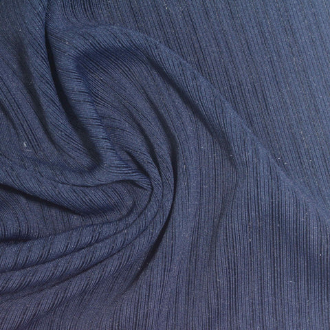 Polyester Stretch Rib Fabric, 250 gsm, 150 cm — Navy