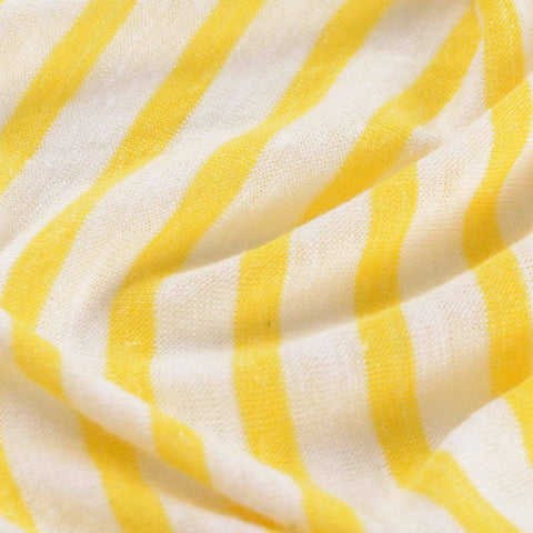 Yellow Horizontal-Stripe Knit, Poly-Linen