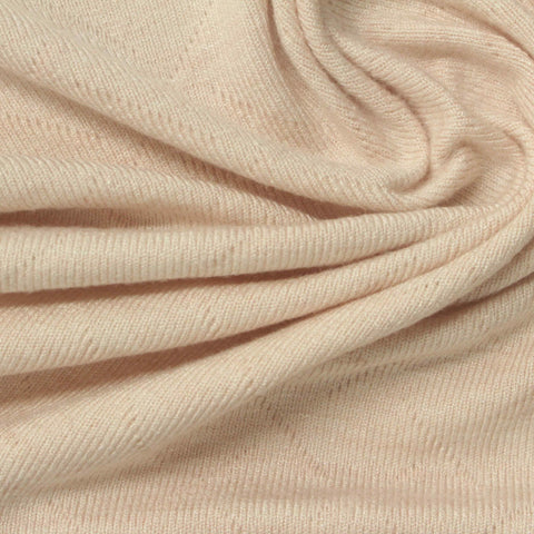 Light Beige Diamond Pointelle Knit, Viscose-Poly
