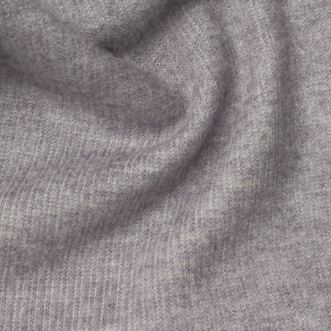 Heather Grey Marl Rib Knit, Viscose-Poly, 275 gsm