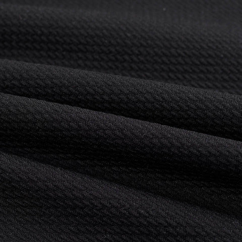 Jacquard Polyester Stretch Interlock Knit Fabric, 245 gsm, 153 cm — Black