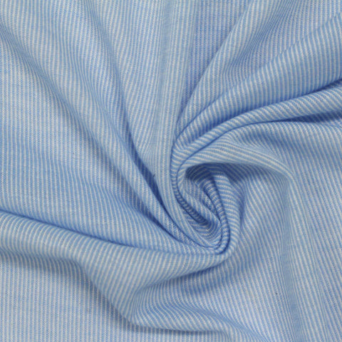 Light Blue Vertical-Stripe Jersey Knit, Cotton-Poly, 90 gsm