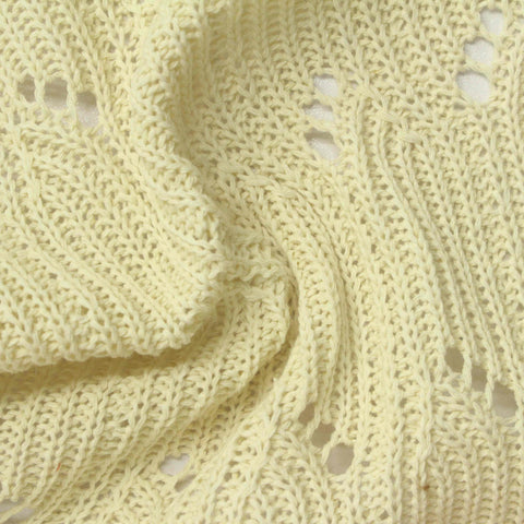 Cream Openwork-Eyelet Pointelle Knit, Poly-Cotton